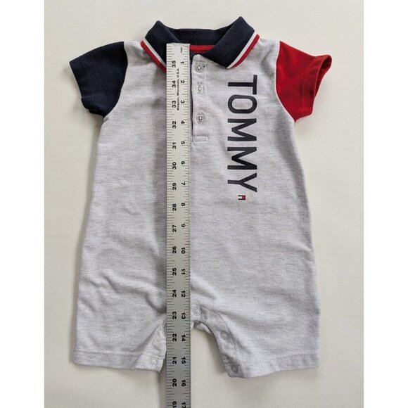 Tommy Hilfigure Baby Boy Polo Romper In Grey Size 6-9 Months - Picture 5 of 5
